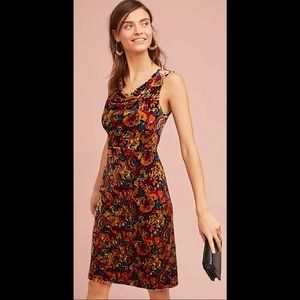Anthropologie Moulinette Soeurs Floral Velvet Column Dress, size S petite, NWT